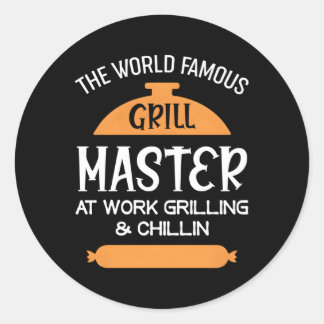 Grillmaster BBQ de wereldberoemde grillmeester Ronde Sticker