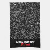 Grillmaster bbq fijnproever mannen vader echtgenoo theedoek (Verticaal)
