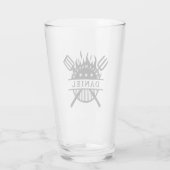 Grillmaster BBQ Voeg je naam toe Pint Glas (Achterkant)