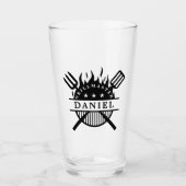 Grillmaster BBQ Voeg je naam toe Pint Glas (Voorkant)