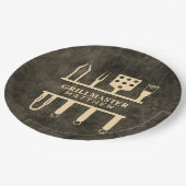 Grillmaster classic custom barbeque party papieren bordje (Gekanteld)