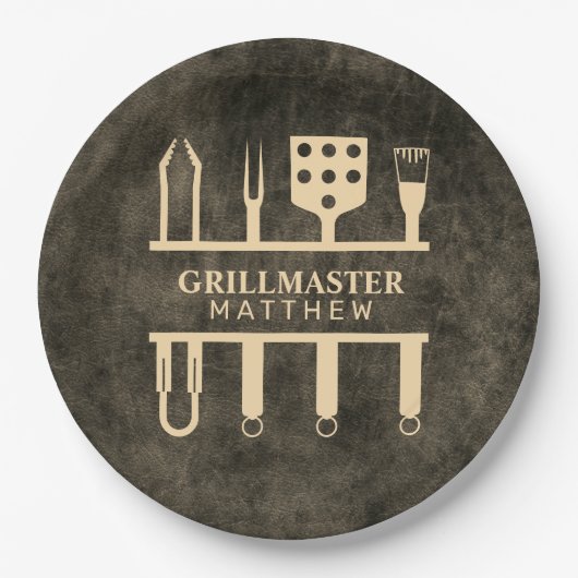 Grillmaster classic custom barbeque party papieren bordje (Voorkant)