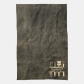 Grillmaster custom name classic barbeque tools theedoek (Verticaal)