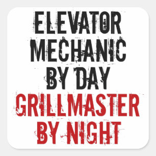 Grillmaster Elevator Mechanic Vierkante Sticker