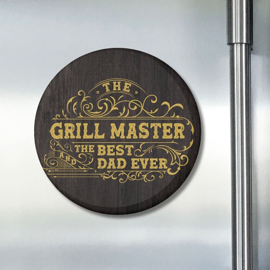 Grillmaster en beste papa ooit Vaderdag zwart Magneet