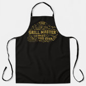 Grillmaster en beste papa ooit Vaderdag Zwart Schort (Voorkant)