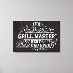 Grillmaster en beste papa ooit vaders zwart canvas afdruk