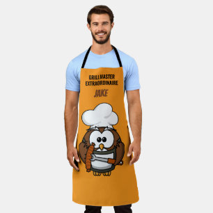 Grillmaster Extraordinaire Aangepaste Uil Schort