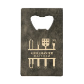 Grillmaster faux klassiek creditkaart flessenopener (Voorkant)