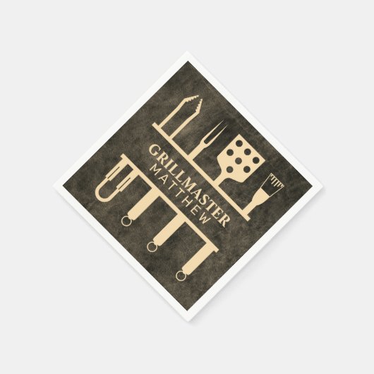 Grillmaster Faux Leather Name Classic BBQ Tools Servet (Hoek)