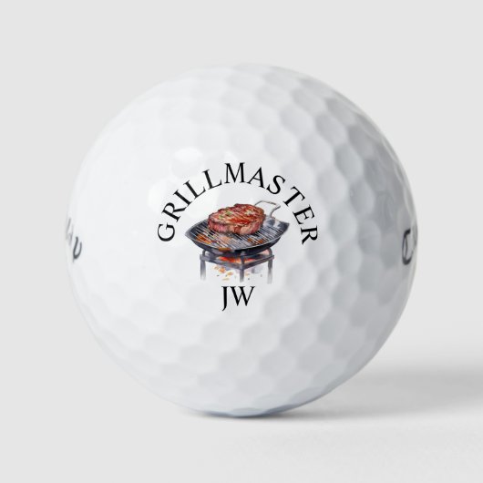 Grillmaster gepersonaliseerd monogram golfballen (Voorkant)