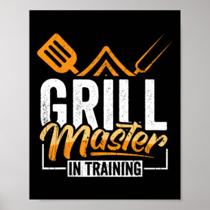 Grillmaster in opleiding BBQ liefhebber Poster