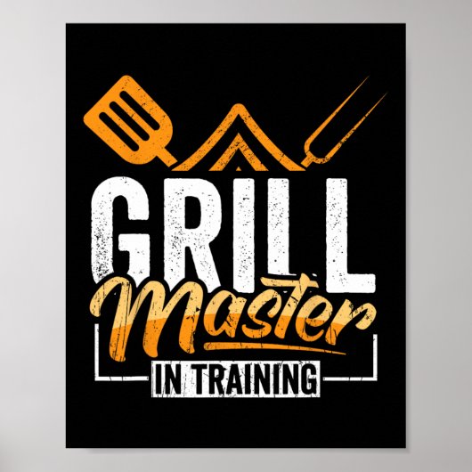 Grillmaster in opleiding BBQ liefhebber Poster (Voorkant)