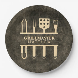 Grillmaster klassieke aangepaste barbecuefeestje papieren bordje
