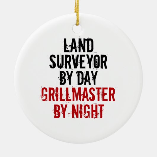 Grillmaster Land Surveyor Keramisch Ornament (Achterkant)