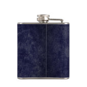 Grillmaster naam navy leer textuur heupfles (Achterkant)