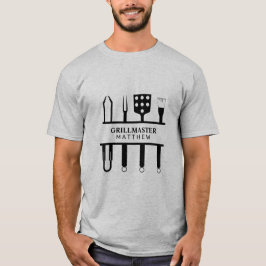 Grillmaster naam vaderdag klassiek zwart t-shirt