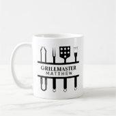 Grillmaster naam vaderdag koffiemok (Links)