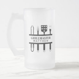 Grillmaster naam vaderdag matglas bierpul