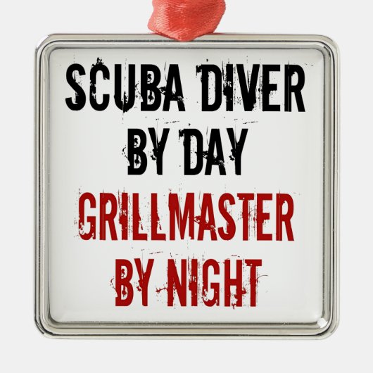 Grillmaster Scuba Diver Metalen Ornament (Voorkant)