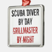 Grillmaster Scuba Diver Metalen Ornament (Links)