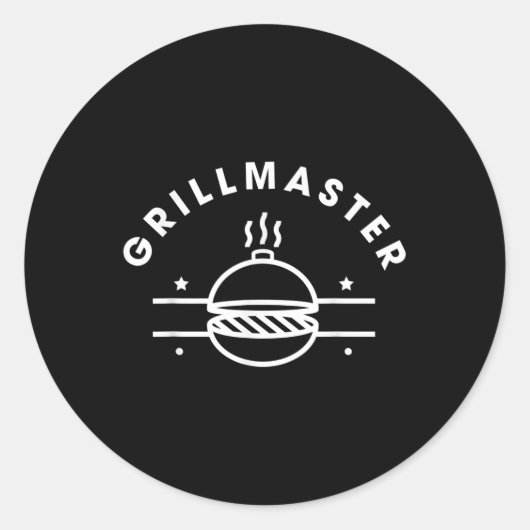 Grillmaster Shirt - BBQ Master Ronde Sticker (Voorkant)