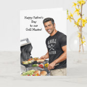 Grillmaster Vaderdag kaart | BBQ vader kaart (Gele Bloem)