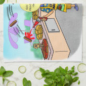 Grillmeester-Cartoon Theedoek (Gevouwen)