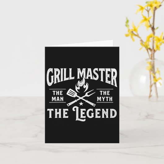Grillmeester Het Man De mythe De legende - Grillin Kaart (Gele Bloem)
