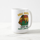 Grillmeester sinds 1865 Juneteenth Day Koffiemok (Voorkant rechts)
