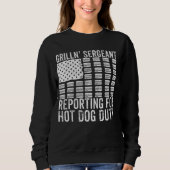 Grilln' Sergeant rapporteert aan Hot Dog Duty Funn Trui (Voorkant)