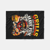 Grills willen lol hebben grap bbq grill master fleece deken (Voorkant (Horizontaal))