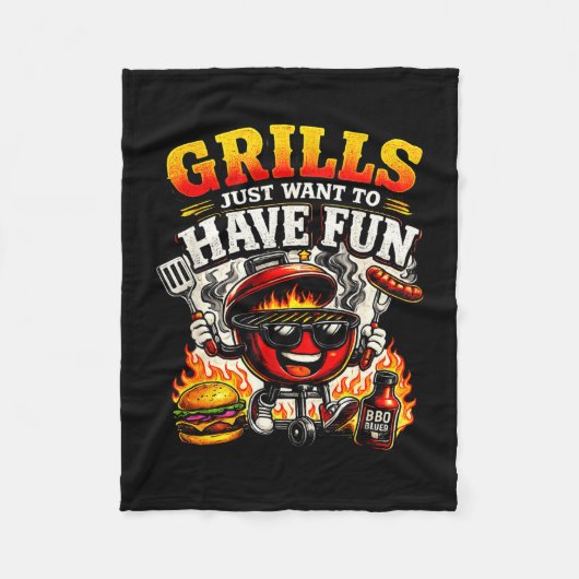 Grills willen lol hebben grap bbq grill master fleece deken (Voorkant)