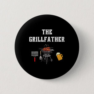 Grillvader Grillen Grappig Bbq Vlees Vader Opa Gr Ronde Button 5,7 Cm