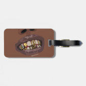 Grillz Aesthetic, Gold Grills (Grillz) teeth art Bagagelabel (Achterkant horizontaal)