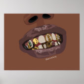 Grillz Esthetisch, Gold Grills (Grillz) tandenkuns Poster (Voorkant)