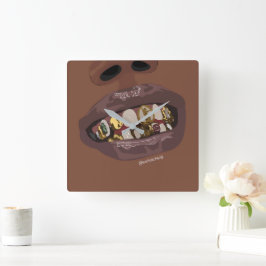 Grillz Esthetisch, Gold Grills (Grillz) tandenkuns Vierkante Klok