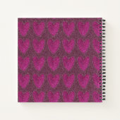Grily Glitter Pink Hearts Foto Notitieboek (Achterkant)