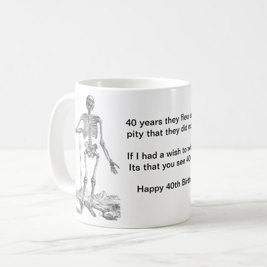 Grim 40e verjaardag Mok (Voorkant links)