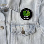 Grim Beans Grappige Groente Grollen Donkere Achter Ronde Button 5,7 Cm (In situ)