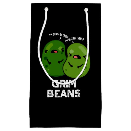 Grim Beans Grappige Veggie Puns Donker BG Klein Cadeauzakje (Voorkant)
