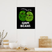 Grim Beans Grappige Veggie Puns Donker BG Poster (Keuken)