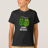 Grim Beans Grappige Veggie Puns Donker BG T-shirt (Voorkant)