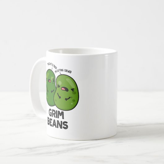 Grim Beans Grappige Veggie Puns Koffiemok (Voorkant links)