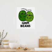 Grim Beans Grappige Veggie Puns Poster (Keuken)