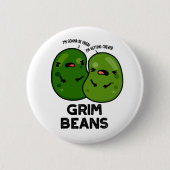 Grim Beans Grappige Veggie Puns Ronde Button 5,7 Cm (Voorkant)