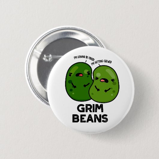 Grim Beans Grappige Veggie Puns Ronde Button 5,7 Cm (Voorkant /achterkant)