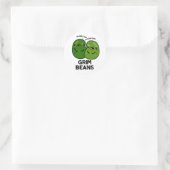 Grim Beans Grappige Veggie Puns Ronde Sticker (Tas)