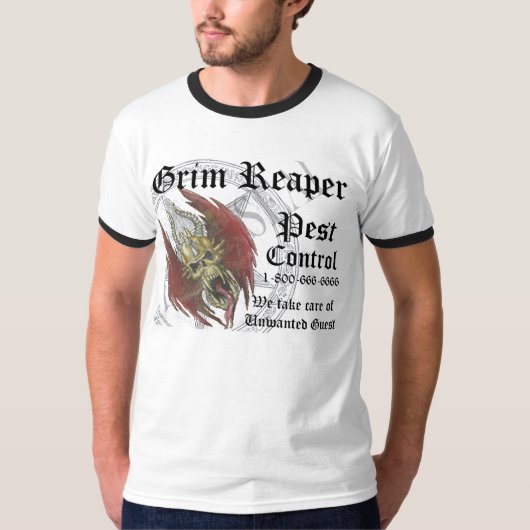 GRIM-PEST-CONTROLE T-SHIRT (Voorkant)
