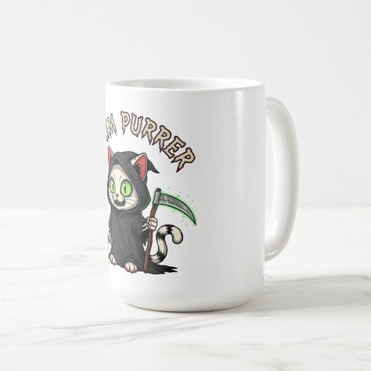 Grim Purrer Halloween Cat Koffiemok (Voorkant rechts)